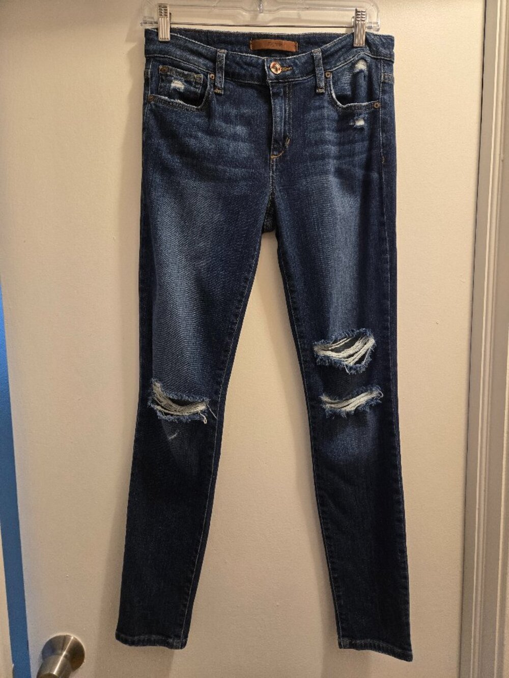 Joe’s Jeans Skinny Ankle Distressed Dark Wash Stretch Jeans Size 28